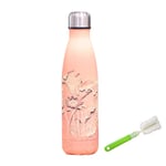 Stainless Steel Water Bottle Insulated Water Bottle Cute Water Bottle Sports Drinks Bottles Waterbottles Leak Proof Water Bottle Water Flask darkorange,500ml