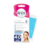 Bandes Épilatoire Faciales Veet Bandas De Cera Pure Peau sensible [40 Unités]