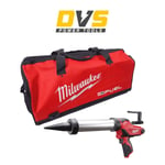 Milwaukee M12PCG/400A-0B 12v 400ml Sub Compact Caulking Gun– Body Only & 24″ Bag