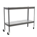 SimonRack SimonTaller Étagère métallique, 75 kg de point flexible, 975 x 1200 x 750 mm, 2 étagères, étagère de rangement, avec roulettes, gris/galvanisé