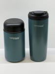 Thermos Thermocafe Insulated Teal 400ml Food Flask & 435ml Travel Mug Set