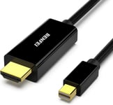 Câble Mini DisplayPort vers HDMI,câble Mini DP vers HDMI 1,8 mètre (Compatible Thunderbolt) avec MacBook Air/Pro,Surface Pro/Dock,Moniteur,projecteur