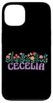 Coque pour iPhone 13 Wildflower Floral Cecelia Prénom Fête des Mères Femme