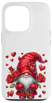 Coque pour iPhone 13 Pro Valentines Day Gnome For Women Red Roses Decor Cute Heart