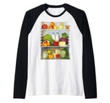 Fridge Retro Object Costume Funny Halloween Silvester Design Raglan Baseball Tee