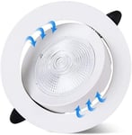 5W COB Downlight Encastré Slim LED Plafonnier Blanc Panneau Light Cut Out 70-80mm IC Driver Inclus AC 85-265V pour Mall Office Lampe à économie d'énergie (Couleur: Blanc Froid (6000K))