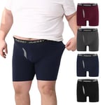 INNERSY Mens Underpants Big & Tall Cotton Boxer Briefs Moisture Wicking Underwear Trunks Multipack 4 (5XL, Black/Navy Blue/Grey/Wine)