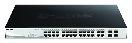 D-Link DGS-1210-24P/E Smart Managed Gigabit Switches 24 Ports + 4 Ports Combo SFP - Cordon d'alimentation UE Uniquement