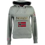 Geographical Norway - Sweat à capuche pour homme à manches longues Modèle GYMCLASS Gris clair Taille S, gris clair, S