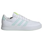 adidas Women's BREAKNET 2.0 Non-Football Low Shoes, Cloud White/Halo Mint/Lucid Lemon, 4.5 UK