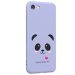 Coque violet Iphone 7 8 et SE 2020 et 2022 panda coeur kawaii