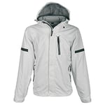 Black Wolf Outdoor Veste Coupe-Vent Veste de Pluie pour Homme avec Colonne d'eau de 30 000 mm Respirabilité 6500 MVP Coupe-Vent Capuche Amovible Marque BONETE S Weiss