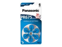 Panasonic Pr675 - Batteri 6 X Pr44 - Zink-Luft - 605 Mah