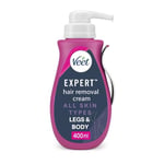 Veet Expert Hair Removal Cream, 400ml, Depilatory Cream, Hair Removal Cream For Women, All Skin Types, Suitable For Arms, Legs, Underarms and Bikini, Effective In 2 Mins, Hair Removal, Hydrating