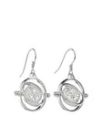 Harry Potter Sterling Silver Time Turner Drop Earrings With Crystals