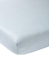 Meyco Baby Uni drap de lit (drap de qualité jersey doux, 100% coton, ajustement parfait grâce à l'élasticité tout autour, respirant, taille : 60 x 120 cm), bleu clair