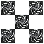 5 x Pack Arctic P12 Slim PWM PST 120mm Low Profile Case Fans 300-2100 RPM 4-Pin