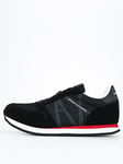 Armani Exchange Classic Runner Trainers - Black, Black, Size 8, Men