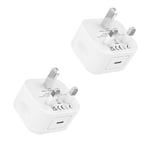 USB C Plug, 2Pack 25W USB C Fast Charger Plug Power Adapter for iPhone 16/15/14/13/12/11 Pro/Pro Max/XS Max/XS/XR/X/SE 2022/10/8, iPad, Samsung Galaxy, Fast Charger USBC Type C Plug UK Power Adapter