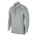 Nike Men Element 3.0 Half Zip Long Sleeve Shirt - Dark Smoke Grey/Heather/Reflective Silver, X-Large