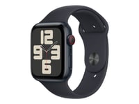 Apple Watch Se (Gps + Cellular) - 2A Generation - 44 Mm - Midnattsaluminium - Smart Klocka Med Sportband - Fluoroelastomer - Midnatt - Bandstorlek: M/L - 32 Gb - Lte, Wi-Fi, Bluetooth - 4G - 33 G