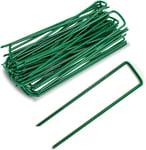 Lot De 50 Piquets De Fixation En Acier Galvanisé Pour Jardin, Agrafes En Forme De U Pour Paillage, Bâche Anti-Mauvaises Herbes, Clôture, Filet, Gazon Artificiel