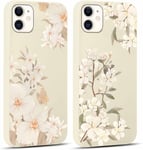 2 Pièces Coque Pour Iphone 11 6,1"", Aesthetic Motif Fleur Marguerite Étui Filles Femmes Case, Mince Silicone Souple Tpu Housse Antichoc Protection Case Cover Pour Iphone 11, Beige 27