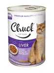 Chuck Chunks Adult Cat Liver -säilyke kissoille, joilla on maksa, 400 g x 10 kpl.