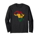 African Map Black History Month Celebration Culture Elephant Long Sleeve T-Shirt