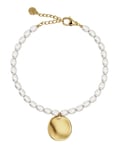 Pearl Signet Bracelet Multi Gold