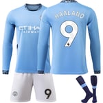 Manchester City Hemma Barn Långärmad Fotbollströja Kit Nr 9 Haaland 2024-2025 22