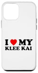 Coque pour iPhone 12 mini J'adore mon chien Klee Kai Heart, maman et papa