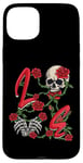 iPhone 15 Plus Love Rose Skeleton Flowers Bones Hearts Valentines Case