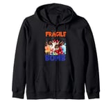 I'm Fragile Not Like A Flower Like A Bomb Zip Hoodie