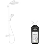 Colonne de douche thermostatique Hansgrohe Croma Select s 280 Blanc mat + nettoyant Briochin