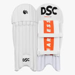 DSC Krunch 7000 Wicket Keeping Legguard | Color: White | Size: Adult | Material: PVC | Wrap Around Side Wing Protection | Pre Curved for Better Fit