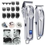 Limural Hair Clippers + T-Blade Trimmer Kit Cordless Shaver Beard Barber For Men