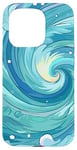 iPhone 15 Pro Swirl Blue Color Illustration Pattern Abstract Art Case