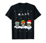 Santa Skull Christmas Funny Mexican Flower Sugar Skull Gifts T-Shirt