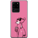 Samsung Galaxy S20 Ultra Genomskinligt Skal Pink Panter Drink