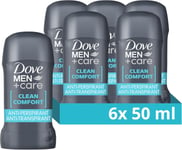 Dove Men+Care Clean Comfort Anti-perspirant Stick deodorant 50 ml (Pack of 6)