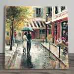 Romantic Stroll Tile Plaque Sign Wall Art Paris Scene Brent Heighton 20x20cm