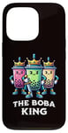 Coque pour iPhone 13 Pro Boba King Illustration drôle Boba Tea Drinker