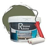 Peinture Résine multisupport Intérieur pour Faïence, Carrelage, Douche, Baignoire 5m² - RAL 6013 Vert jonc + Kit d'application OFFERT