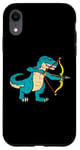 Coque pour iPhone XR Dinosaure Tir à l'arc Archer T-Rex Arc Et Des Flèches Garçon