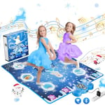 PLEGBLE Tapis de Danse pour Filles Enfants de 3 4 5 6 7 8 9 10 11 12 Ans, Tapis de Danse Musical, Cadeau d'anniversaire de Noël, Connexion Type-C pour Alimentation Stable, Musique Bluetooth, 6 Modes