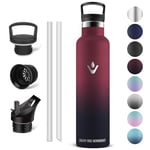 Vikaster Bouteille - Thermos 1000ml, Gourde Avec Paille, Gourdes Sans BPA, Gourde Enfant & Adulte pour Sport, école, Bureau, Gym, Voyage