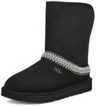 UGG Femme Classic Short Crescent Botte Tendance, Black, 47 EU