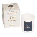 DRAEGER PARIS - Bougie blanche parfumée Santal Vénitien "Dose d'amour" - Idée Cadeau pour Amis, Couple, Amoureux, Collègue, Famille, Sœur - Pot en verre - Made in France - 100% Cire Végétale