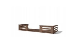 Terrasse en bois avec balustrade pour abri en bois - 10m2 - 5m x 2m - imprégnée - couleur: marron - DOM603